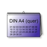 Kalender DIN A4 quer 4/4 - farbig