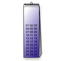 Streifenkalender, 170g BD matt, 14 Blatt, 4/0-farbig