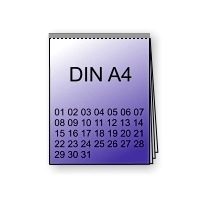 Kalender zum Abreißen DIN A4, 170g BD matt, 13 Blatt, 4/0-farbig
